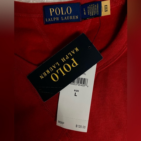 Ralph Lauren Polo Garnet Red Crew Neck Sweatshirt sz Large - Picture 6 of 8